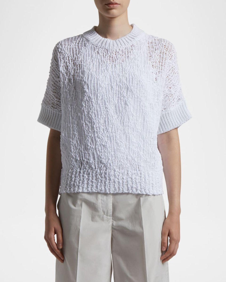 Crewneck Textural Knit Sweater